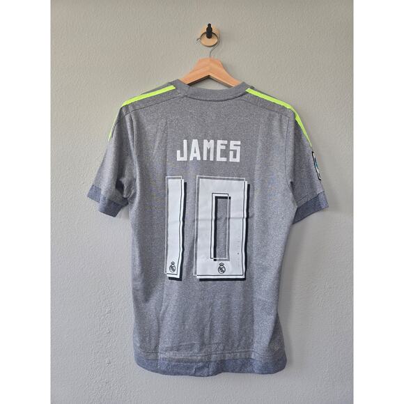 Adidas Real Madrid 2015 James #10 Jersey Gray Climalite Soccer Shirt LFP Men’s S - Picture 4 of 12